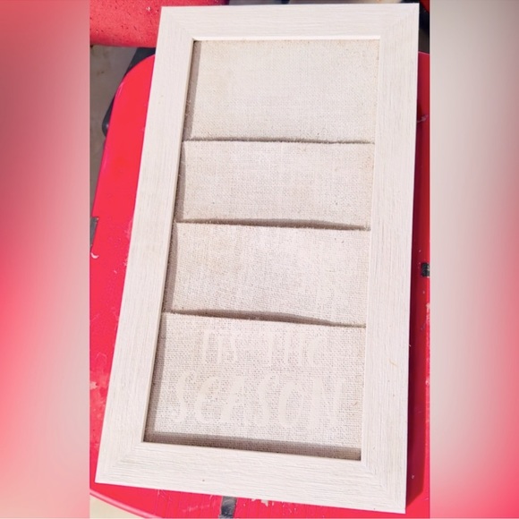 RUSTIC FARMHOUSE Wall 3 Pocket Burlap Hanging Organizer Shabby Chic White Wood - Picture 4 of 10